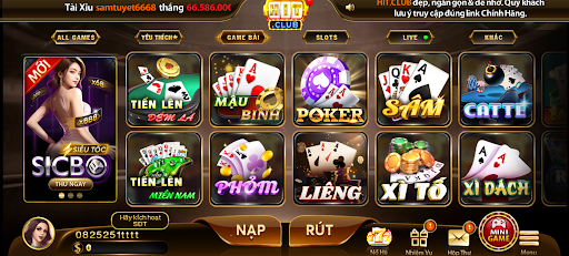 Sảnh game bài chất lượng trên HITCLUB